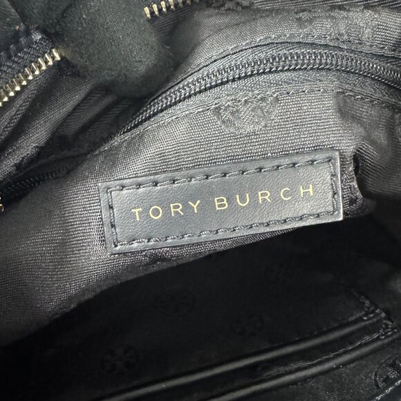 Authentic TORY BURCH Black Nylon Leather Shoulder Bag - Picture 13 of 15